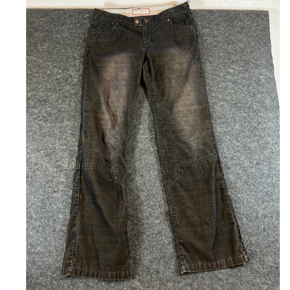 VTG Prana Corduroy Pants Womens 10 Brown Mid Rise Bootcut Double Knee Tactical